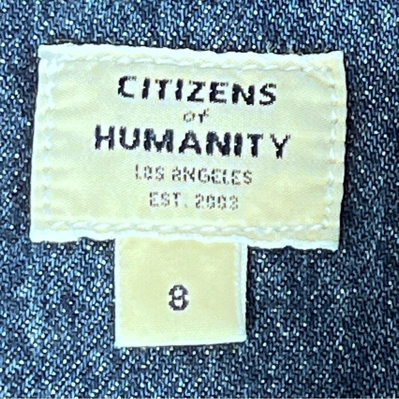 NWOT CITIZENS OF HUMANITY Miki Short Sleeve Wide Leg Denim Jumpsuit Size 8 - Picture 14 of 16